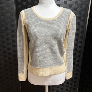 Yigal Azrouel 100%‎ Merino Wool Sweater Womens M Casual Cozy Neutral Color Block